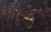 Adolph von Menzel The Iro-Rolling Mill oil painting